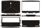 KH Carbon Vinyl Laptop Sticker Skin Cover for 2018-2019 Alienware M15 R1 15.6"
