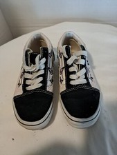 Size 1 PS - VANS Old Skool Low Top Butterfly Print Pink Gray Checkers