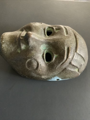 Miniature Vintage Brass Clown Acting Harlequin Mask 3” - 第 4/4 張圖片