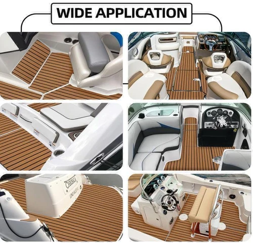 EVA Foam Mat Marine Carpet Yacht Boat Decking Teak Flooring Light Brown 240×90cm - Picture 13 of 22