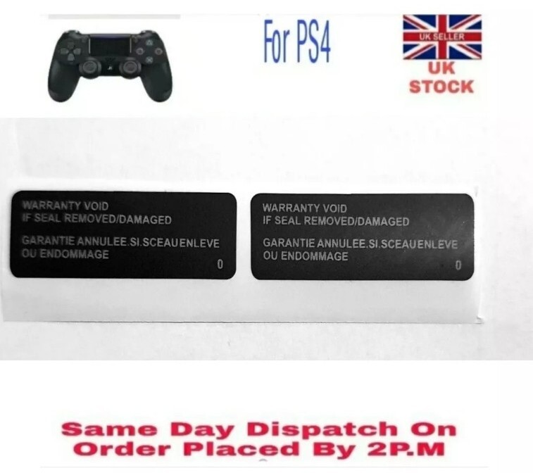 Sony Playstation PS4 Warranty Seal Sticker Piece Set UK