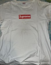 supreme red on white box logo tee shirt size M rare 20th Anniversary