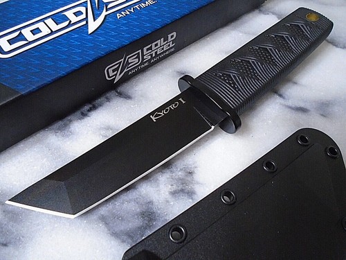 Cold Steel Black Kyoto I Tanto Fixed Blade Knife Full Tang 8Cr13MoV #17DA-BKBK - Picture 2 of 6