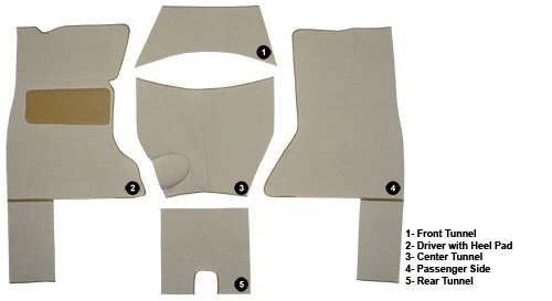 Полный комплект сменных ковровых покрытий Daytona для Chevrolet Corvette 1956-1957 годов выпуска - Изображение 4 из 4