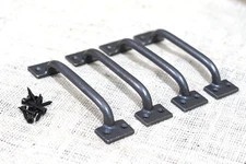 4 Drawer Pulls Nickel Iron Finish Cabinet Handles Grasp Door 6"  Kitchen T Bar