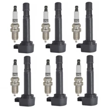 6pcs Ignition Coil & Spark Plug Set For 2003-08 Honda Pilot V6 3.5L 30520PGKA01