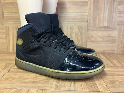 RARE🔥 Sz 13 - Nike Air Jordan 1 Gamma Blue TXT Mid Black Patent RARE🔥 Sz 13 - Nike Air Jordan 1 Gamma Blue TXT Mid Black Patent