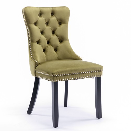 Velvet Upholstered Dining Chairs Set of 2 Button Tufted Leisure Bar Chairs NEW - Picture 133 of 149