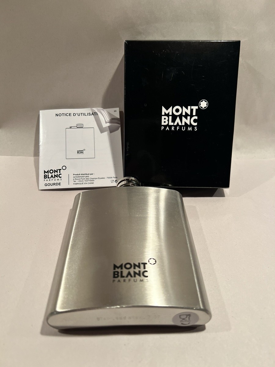 Mont Blanc Parfums Stainless Steel Flask Travel Bottle Silver