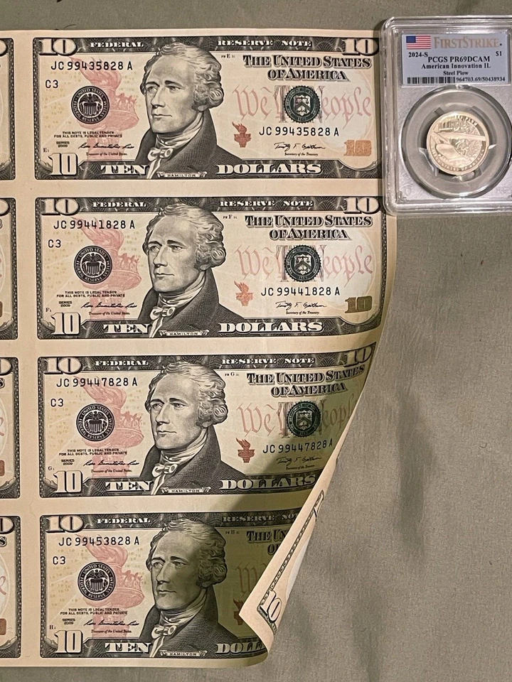 $10: Eight-Note Sheet Uncut Currency Fort Worth (TX) - Image 3 of 4