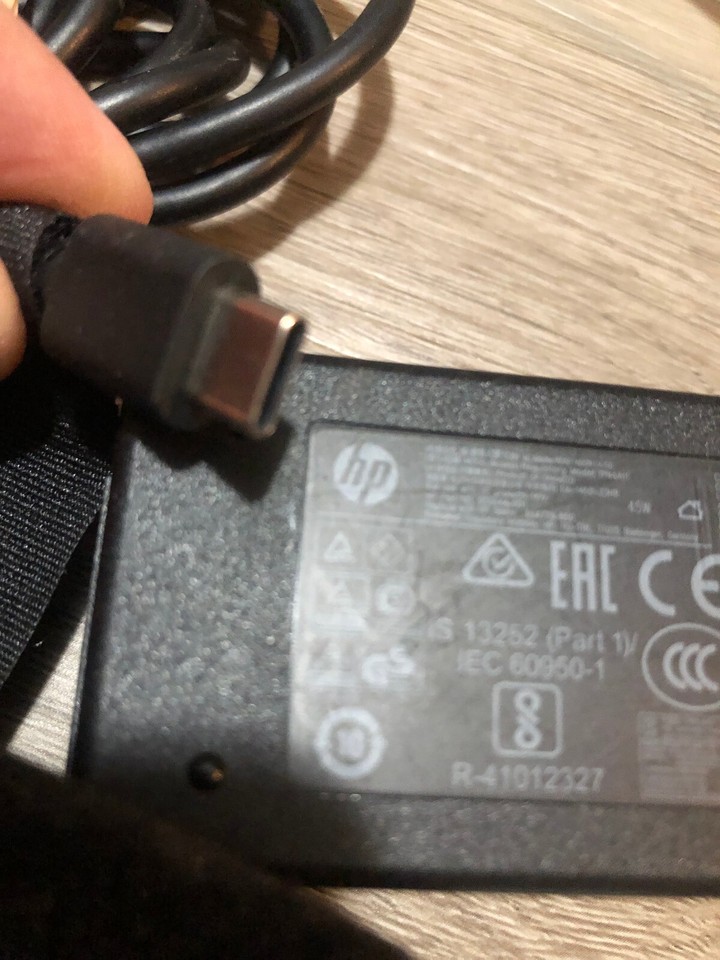 HP USB-C 45W Laptop Charger - Genuine AC Adapter Replacement 935444-002 (Open Box)