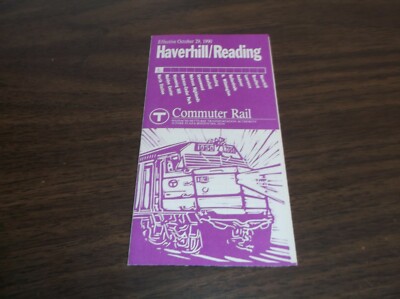 OCTOBER 1990 MBTA HAVERHILL READING MASSACHUSETTS PUBLIC TIMETABLE