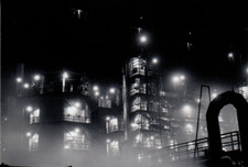 Vintage 1940s Photo Chevron Standard Oil Refinery Richmond CA Night View