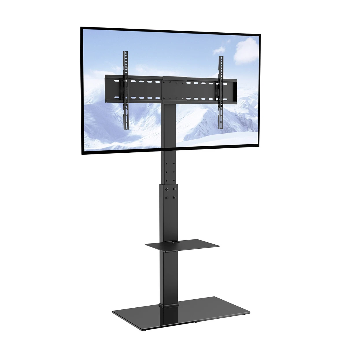 VEVOR TV Mount Bracket Swivel Floor Stand w Shelves for 32 85 inch LCD LED