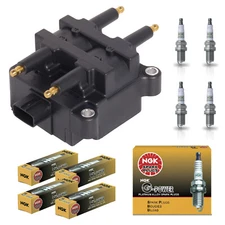 Ignition Coil & 4X NGK Platinum Spark Plug for 04-06 Subaru Baja H4 2.5L UF240