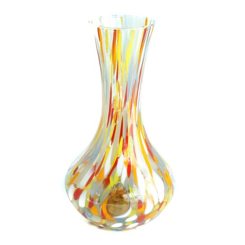 Murano Glass Vase Yellow Red Multi Coloured Handmade Millefiori 19cm High - Picture 3 of 9