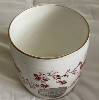 Coalport Cairo Red Tea Caddy No Lid Label Fortnum Mason Royal Blend India Ceylon