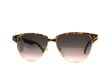 Vintage Men's Women's Sunglasses 90s Gold Metal Made in Italy Vogart Brown