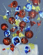 Cynthia Ligeros Abstract Mixed Media Painting "Full of Daring"