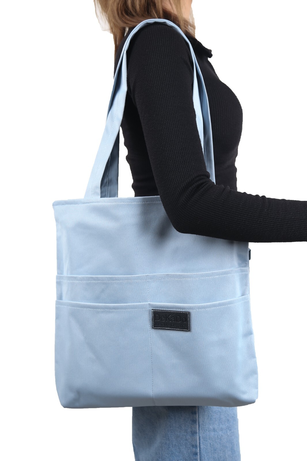 Stylish Canvas Tote Bag with Multiple Pockets for Women
