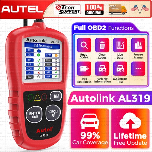 Autel Autolink AL319 OBD2 CAN OBDII Diagnostic Scanner Engine Fault Code Reader - Afbeelding 1 van 15