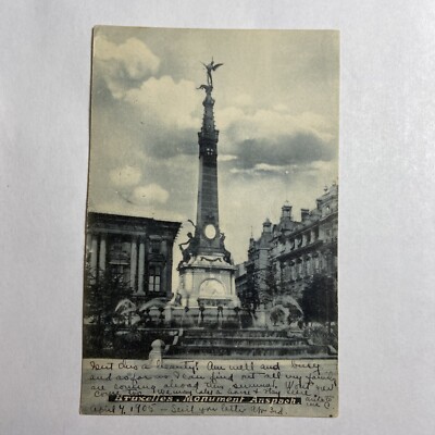 Postcard Belgium Brussels (Bruxelles) Monument Ansach 1905