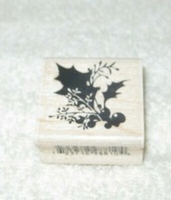 Inkadinkadoo - Rubber Stamp - Christmas - Holly  Berries - Small Size - EUC