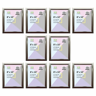10 Stück Kunststoff Silber Rand Foto Bilderrahmen mit Ständer 10x8'' Haus Wand