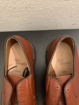 Allen Edmonds Leeds Pebble Grain Brown Leather Derby Dress Shoes