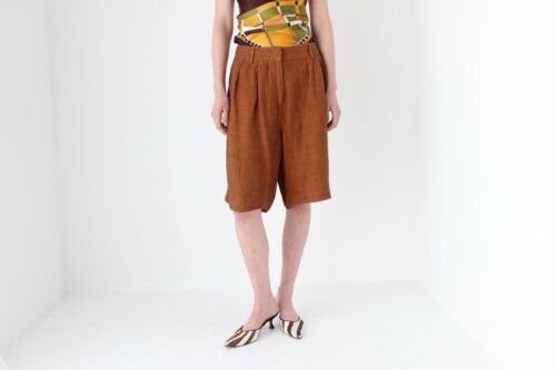 Ladies Bronze/Copper Colour Sisley Long Shorts Size Uk 10 - Picture 2 of 7