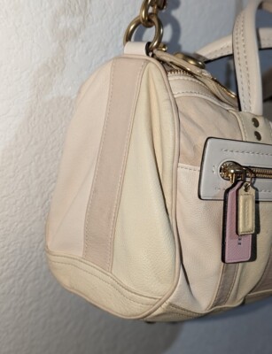 Coach Patchwork Soft Leather SHUFFLE Handbag 69141 Ivory Purse