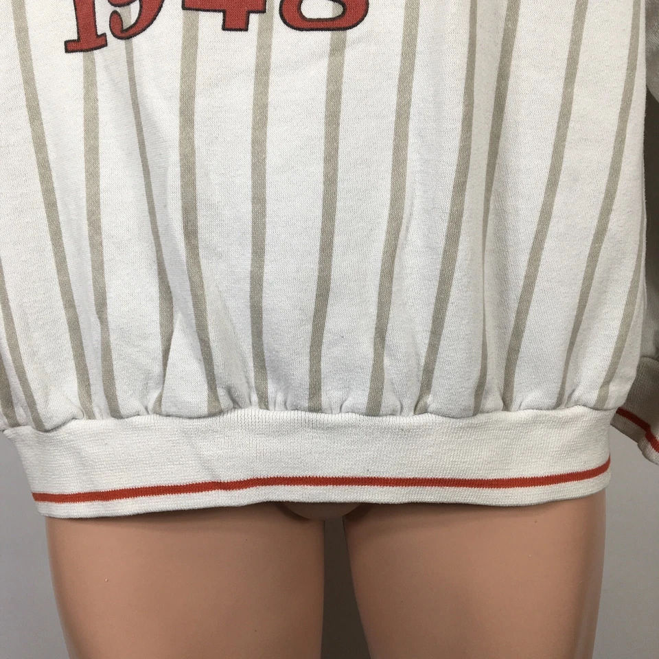 复古 80 年代阿迪达斯国际红色白色 1948 年圆领三叶草超级罕见 L — 第 4/4 张图片