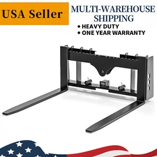 45" 2500lbs Skid Steer Pallet Attachment Blades W/Receiver Hitch & Spear Sleeves