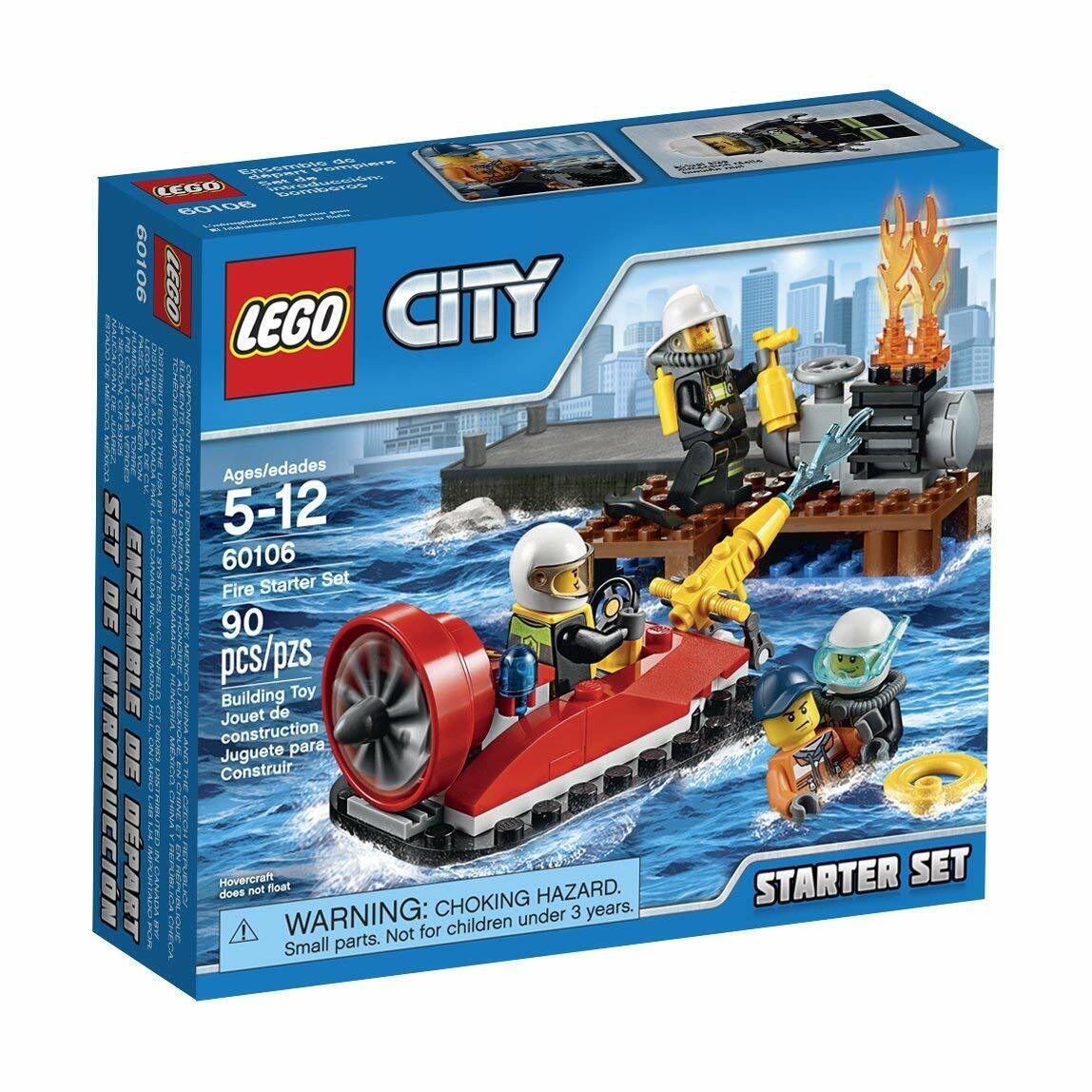 Lego City Town 60106 Fire Starter Set hovercraft pier Fireman Gift Present NISB
