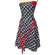 Vintage Ruby Rox Strapless Dress Size 11 Red Tulle Pinup Rockabilly USA Made Y2k