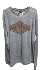 Vtg 2000 Harley Davidson Thermal Long Sleeve Gray Waffle Knit Sz Xl