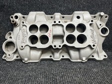 Edelbrock 5425 C26 Sb Chevy Dual Quad Intake Dual Plane Afb Flg Oil Fill Hole