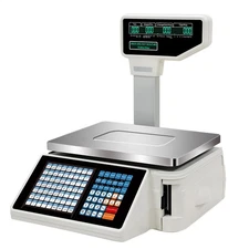 New Commercial Digital Price Computing Scale 66Lbs with Label Barcode Printer-