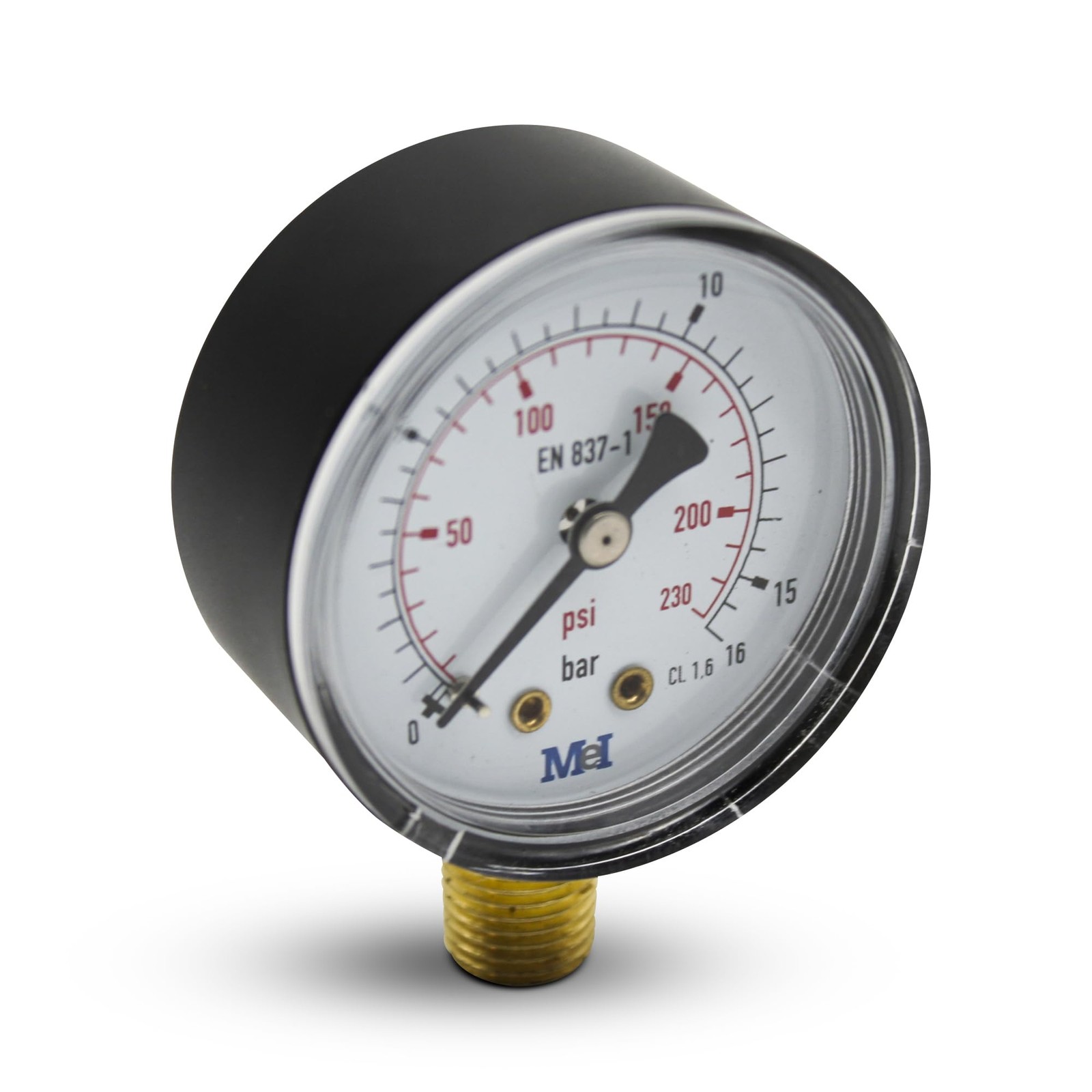 Manomètre de pression d'eau 1/4 pouce 0-4 bar CL 1.6 pour circuit de chauffage