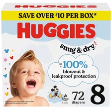 Huggies Snug & Dry Disposable Diapers - Size 8 - 72ct