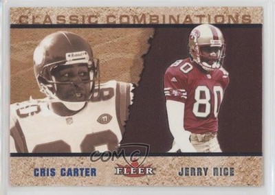2002 Fleer Tradition Classic Combinations /1000 Jerry Rice Cris Carter HOF 0c6