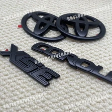 2020-2025 FOR COROLLA XSE LETTERS NAMEPLATE FRONT & REAR OVERLAY EMBLEM BLACKOUT