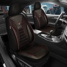 2x Sitzbezüge passend für Hyundai Getz ab 2002-2008 in Schwarz-Rot JOLT802