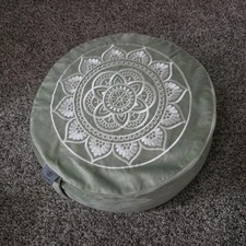 Florensi Green Yoga Bolster Mandala Embroidery Meditation Cushion