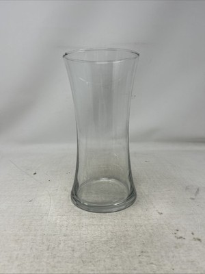 Clear Glass Vase Wide Mouth Stretched Cylinder Flower Decor 8'' Tall