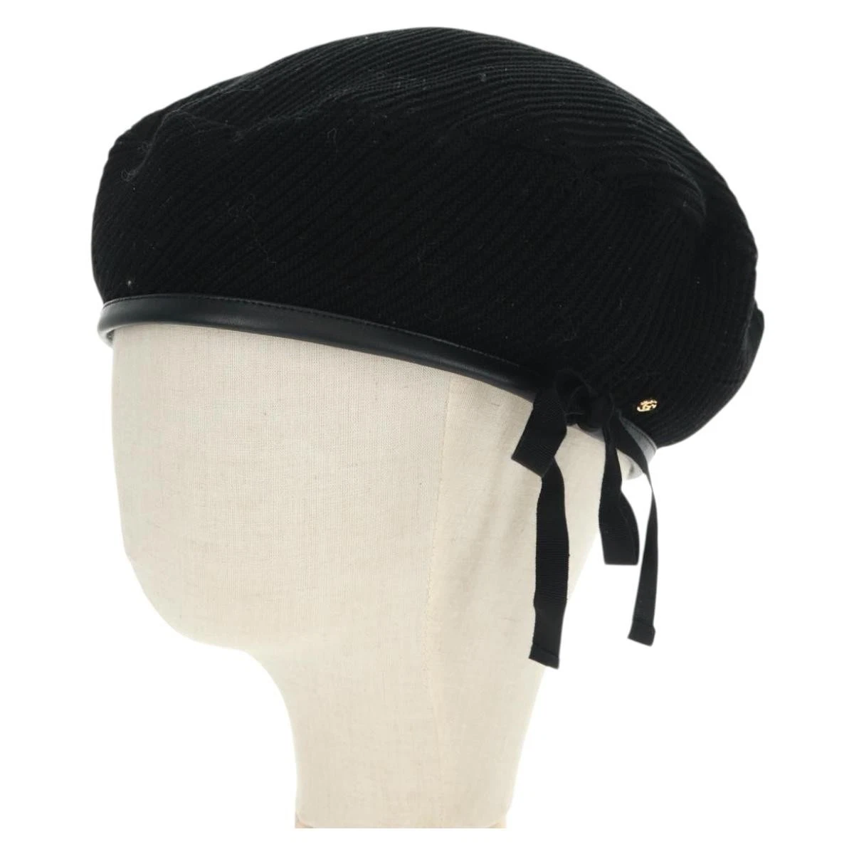 GUCCI CAPPELLO DONNA NAPPA METALLIC LEATHER BERET. SIZE L. Anya - Leather Beret - Black | Manière De Voir USA main image 3