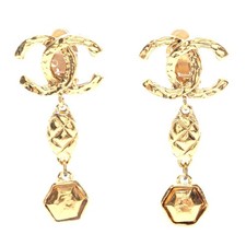 Chanel Coco Mark Earrings Plated Women Gold One Size 587380