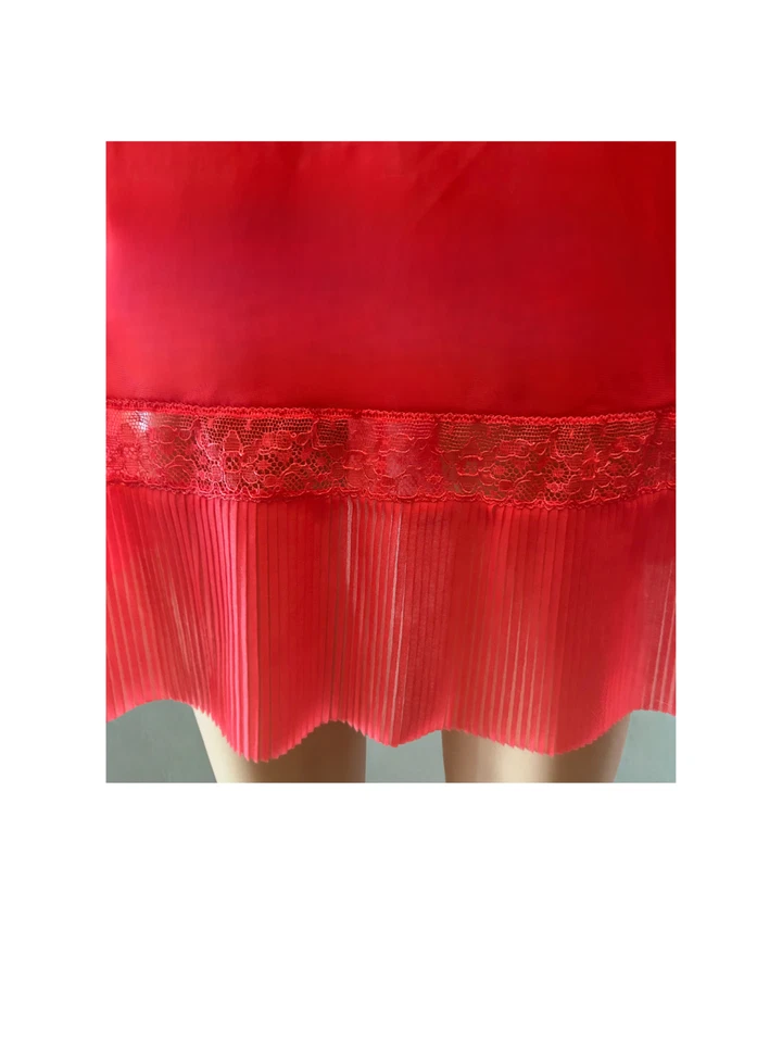 De Colección LUXITE FULL SLIP ACORDEÓN PLISADO CORAL NAILON Talla S 34" Busto Foto 2 de 4
