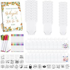 Panitay 100 Pcs Baby Bib Bodysuit Baby Shower Set Baby Shower Game Sign