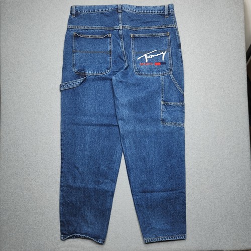 VINTAGE Tommy Hilfiger Jeans 40x32 Baggy Y2K Skater Pipe Carpenter Sport Skate - Bild 1 von 12